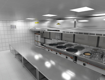 大型食堂廚具廠家告訴你商用廚房照明設(shè)計方法